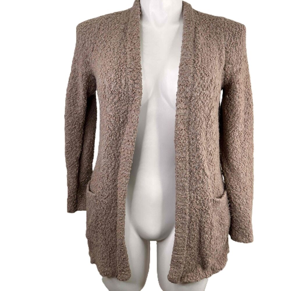 Torrid Women's Taupe Open Front Long Sleeve Shaggy Texture Cardigan Size 00